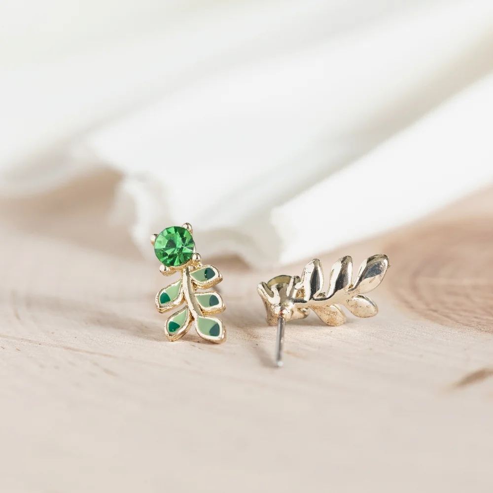 Petite Foliage Earring Studs - Only 1 left! - Picture 4 of 5
